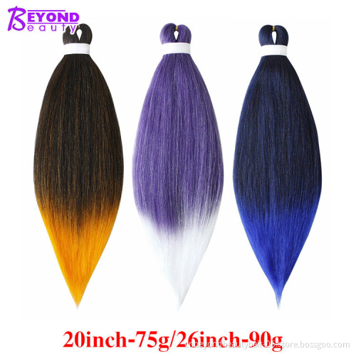 Ombre 20 inch 26 inch Pre Stretched Braiding Hair Easy Braid Hair Synthetic Crochet Braiding Hair